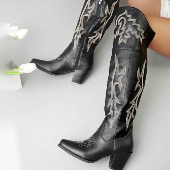 Shoes - NWOT OVER THE KNEE COWGIRL BOOTS